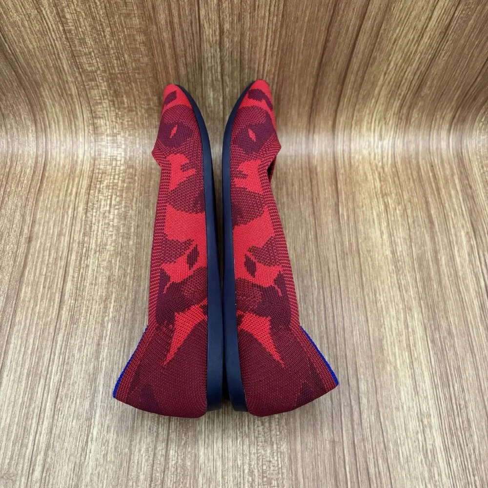 Rothy's The Point II Pattern‎ Red Camo Limited Edition Flats Shoes Womens Sz 8.5